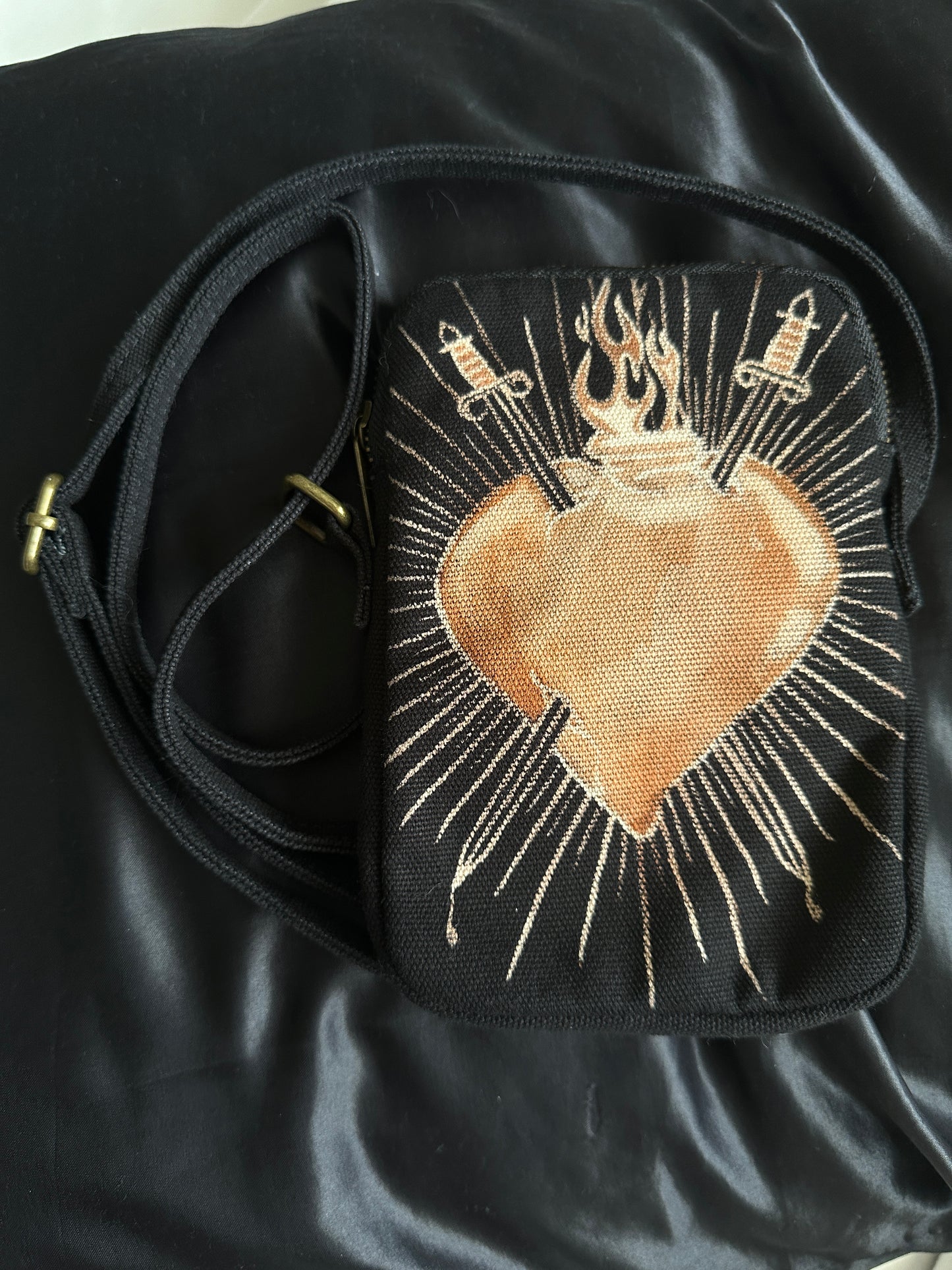 Custom Bleach Painted Crossbody Bag/Purse