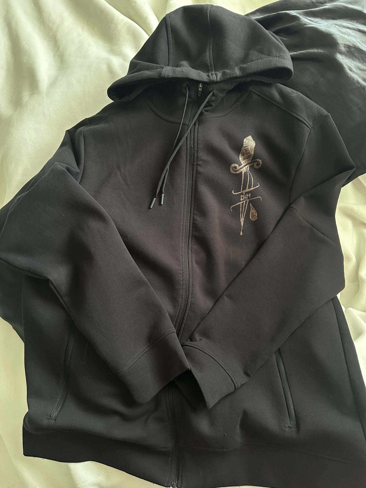 Custom Bleach Painted Zip Hoodie