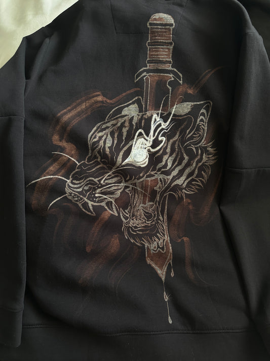 Custom Bleach Painted Zip Hoodie