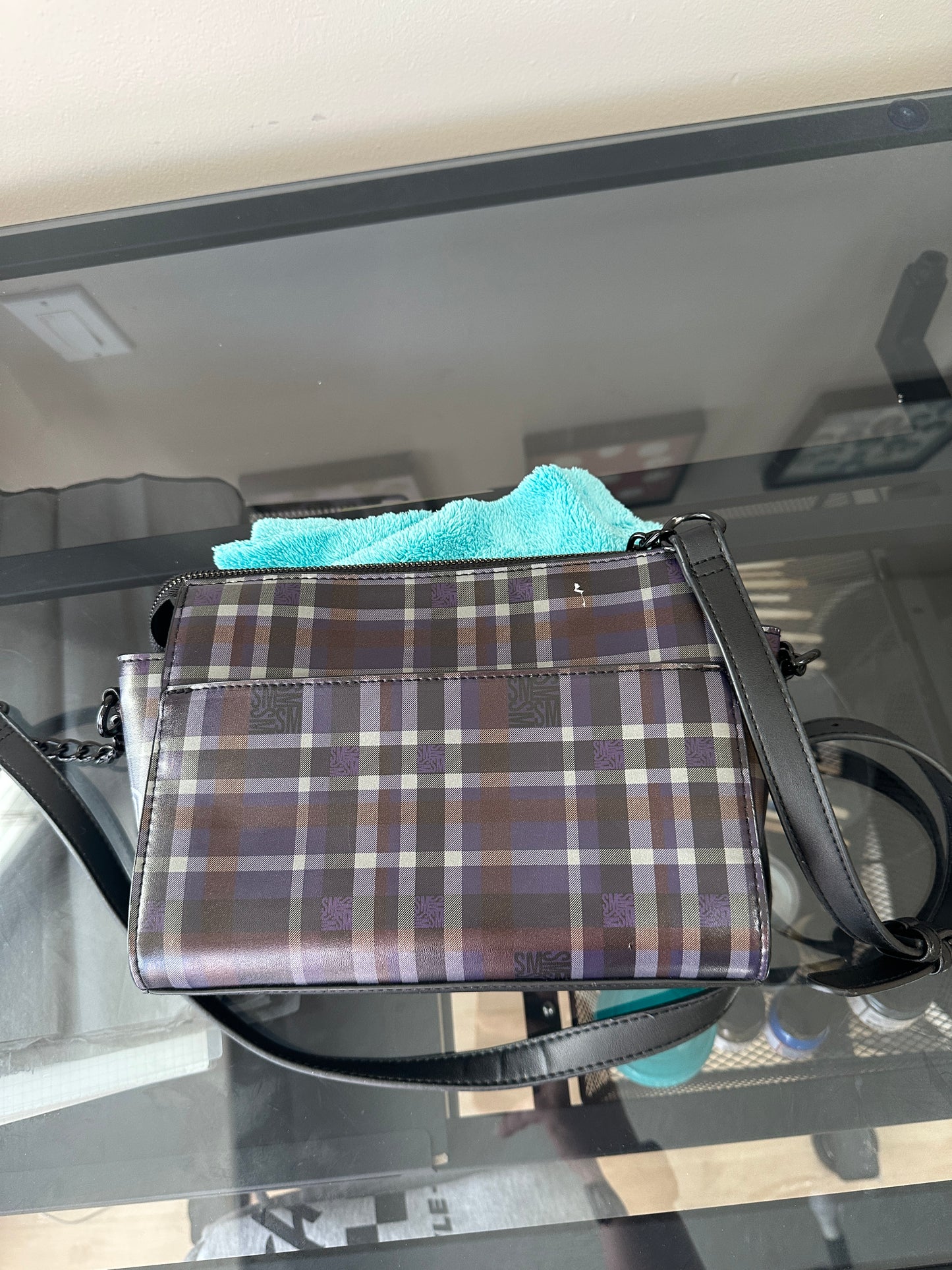 Plaid Chain Link Bag